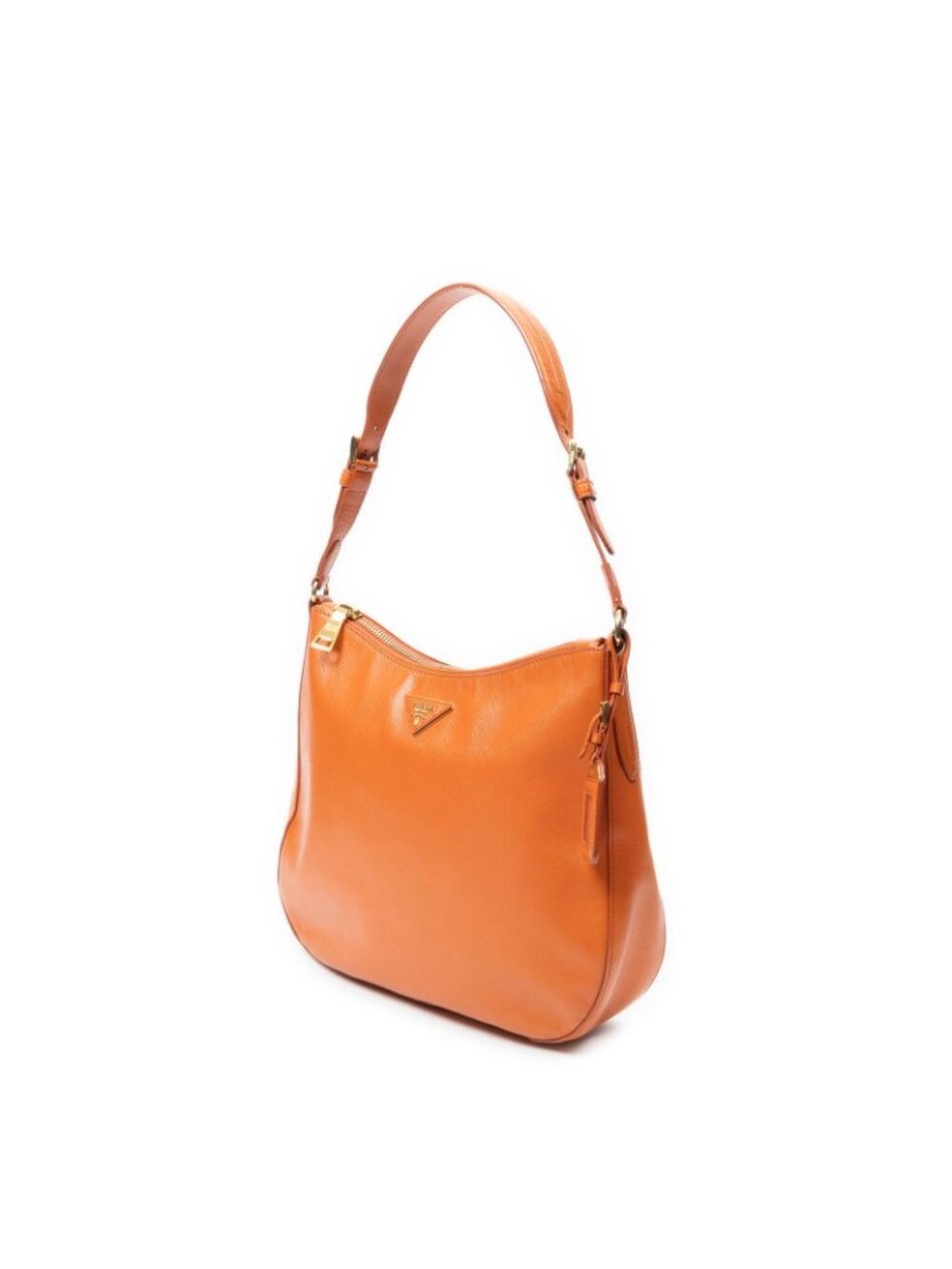 Prada Zip Hobo Orange Saffiano Leather - Picture 2 of 10